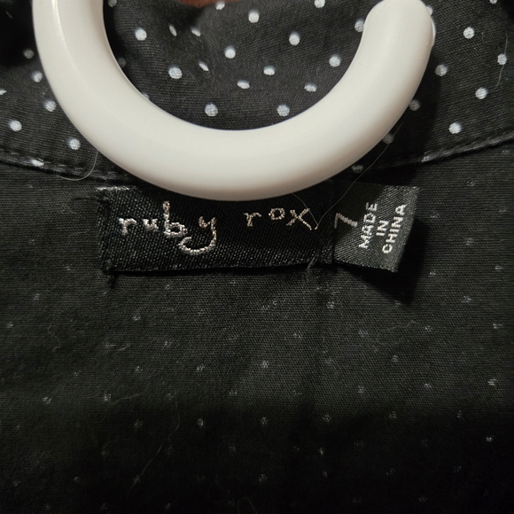 Ruby Rox Black Dress with Red Buttons - Picture 3 of 3